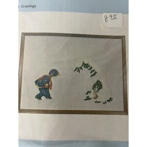 Vintage Crewl Embroidery Kit "Winter Greetings" Holiday